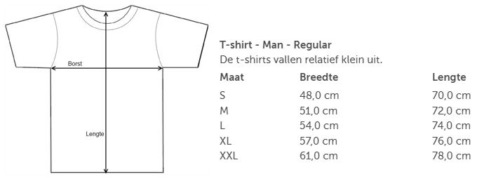 tshirt heren tabel